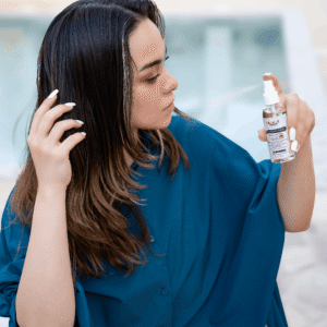 hair serum and perfume with incense
